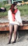 Asian Cutie in Pantyhose and Shorts