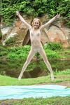 Blond amateur teen babe art nude posing outdoors