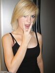 Young amateur blonde girl showing her goods