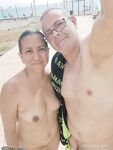 Mature nudist couple holidays at Spain