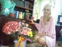 Russian amateur blonde posing at home