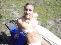 Skinny amateur GF hot summer pics