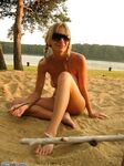 Blond amateur wife at sand beach