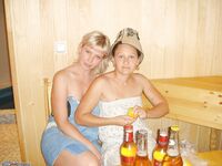 Amateur girls at sauna