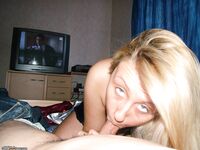 Blowjob from amateur blond wife