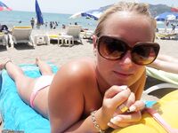 Pierced swedish blond MILF kinky beach vacation