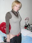 Blonde amateur wife posing on bed 2
