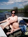 My wife sunbathing naked at boat