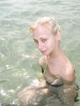 Cute amateur blonde wife at summer vacation