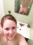 Chubby redhead BBW wife shows pointed nipples