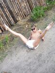 Russian amateur blonde GF posing nude outdoor