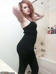 Chubby redhead teen GF shows thick ass and tiny tits