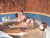 Swingers orgy fun at sauna