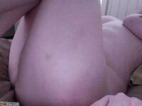 Huge tits and pierced nipples on curvy teen GF