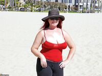 Busty redhead amateur MILF at vacation