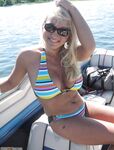 Sexy blond MILF at boat and at home
