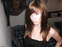 emo teen GF Kate stripping at home