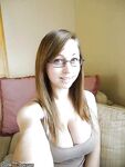 Hot busty brunette girl selfies