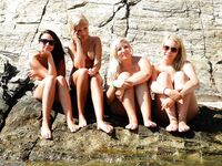 Four hot amateur girls at beach