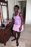 Ebony amateur girl naked at home 7