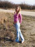 Cute russian amateur girl posing outdoors