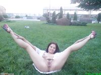 Amateur brunette nude outdoors