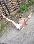 Russian GF posing nude outdoors 2