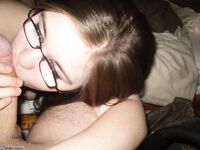 Nerdy amateur teen paying with huge dick