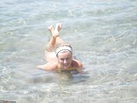 Nude in the ocean