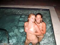 Naked babes in the pool