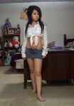 asian teen shows off body
