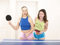 Selvaggia And Alessandra Amore Licking On Tennis Table