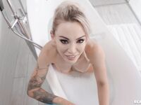 Tattooed Blonde MILF With Juicy Melons Pleases Jordi In The Bathroom photos (Isabelle Deltore)