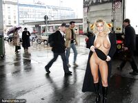 German Whore Gets Naked On The Street