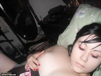 Chubby Chick Plays With Tits And Pussy