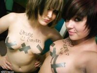Two Emo Teens With Duct Tape On Their Tits 2