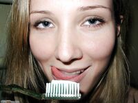 Naked toothbrush from russian GF Irina