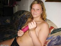 Blonde amateur wife posing at home 13