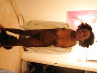 Ebony amateur girl naked at home 17