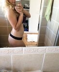 Teenage amateur blonde GF flashing her big tits
