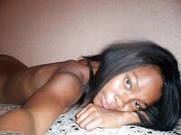 Ebony amateur girl naked at home 21