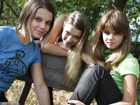 Three lovely cute teens