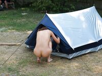 Young girls at nude camping