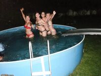Teenage amateur babes at pool